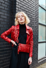 Load image into Gallery viewer, Red Snake Print Clutch Bag