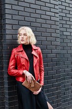 Load image into Gallery viewer, Light Brown Leather Clutch Bag