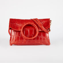 Load image into Gallery viewer, Red Croc Print Shopper Bag