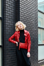 Load image into Gallery viewer, Red Snake Print Clutch Bag