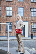 Load image into Gallery viewer, Red Croc Print Shopper Bag