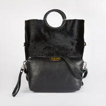 Load image into Gallery viewer, Black Pony Hair Shopper Bag