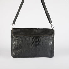 Load image into Gallery viewer, Black Leather Clutch Bag