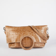 Load image into Gallery viewer, Light Brown Crocodile Print Shopper Bag