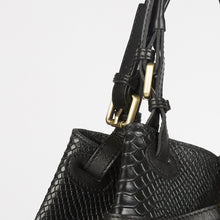 Load image into Gallery viewer, Black Snake Print Tote Bag