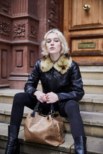 Load image into Gallery viewer, Light Brown Snake Print Leather Tote Bag