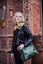 Load image into Gallery viewer, Green Snake Print Tote Bag