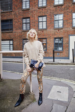 Load image into Gallery viewer, Blue Crocodile Print Shopper Bag
