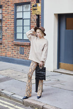 Load image into Gallery viewer, Black Croc Print Shopper Bag