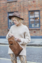 Load image into Gallery viewer, Light Brown Croc Print Shopper Bag