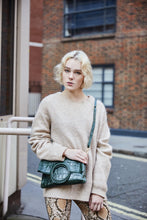 Load image into Gallery viewer, Green Crocodile Print Shopper Bag