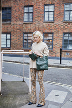 Load image into Gallery viewer, Green Crocodile Print Shopper Bag