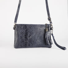 Load image into Gallery viewer, Blue Snake Print Clutch Bag