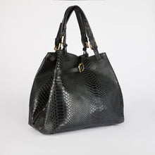 Load image into Gallery viewer, Black Snake Print Tote Bag