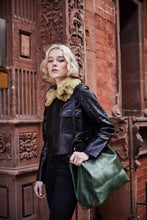 Load image into Gallery viewer, Green Snake Print Tote Bag