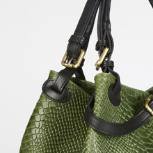 Load image into Gallery viewer, Green Snake Print Tote Bag
