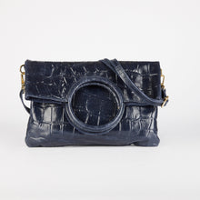 Load image into Gallery viewer, Blue Crocodile Print Shopper Bag