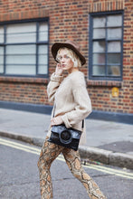 Load image into Gallery viewer, Black Croc Print Shopper Bag