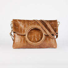 Load image into Gallery viewer, Light Brown Croc Print Shopper Bag