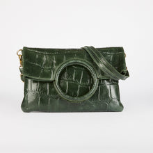 Load image into Gallery viewer, Green Crocodile Print Shopper Bag
