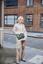 Load image into Gallery viewer, Green Crocodile Print Shopper Bag