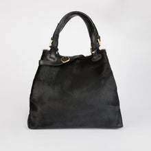 Load image into Gallery viewer, Black Pony Hair Tote Bag