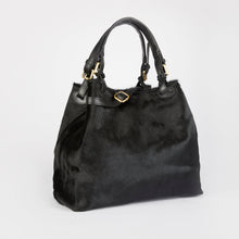 Load image into Gallery viewer, Black Pony Hair Tote Bag