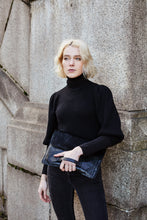 Load image into Gallery viewer, Black Leather Clutch Bag