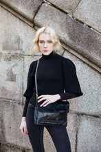Load image into Gallery viewer, Black Leather Clutch Bag