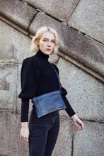 Load image into Gallery viewer, Blue Snake Print Crossbody Bag