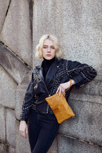 Load image into Gallery viewer, Mustard Snake Print Clutch Bag