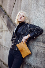 Load image into Gallery viewer, Mustard Snake Print Clutch Bag