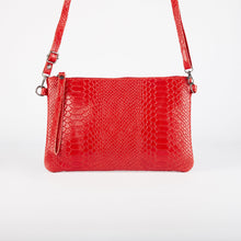 Load image into Gallery viewer, Red Snake Print Clutch Bag