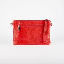 Load image into Gallery viewer, Red Snake Print Clutch Bag