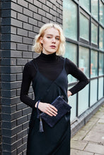 Load image into Gallery viewer, Blue Snake Print Clutch Bag