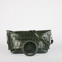 Load image into Gallery viewer, Green Crocodile Print Shopper Bag