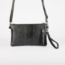 Load image into Gallery viewer, Black Snake Print Clutch Bag