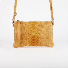Load image into Gallery viewer, Mustard Snake Print Clutch Bag