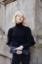 Load image into Gallery viewer, Black Leather Clutch Bag