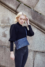 Load image into Gallery viewer, Blue Snake Print Crossbody Bag