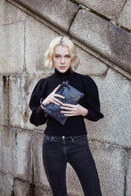 Load image into Gallery viewer, Blue Snake Print Crossbody Bag