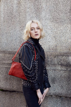 Load image into Gallery viewer, Red Snake Print Clutch Bag