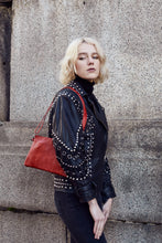 Load image into Gallery viewer, Red Snake Print Clutch Bag