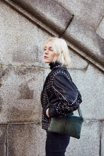 Load image into Gallery viewer, Green Snake Print Clutch Bag