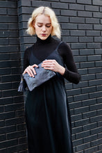 Load image into Gallery viewer, Blue Snake Print Clutch Bag