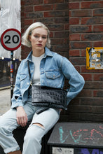Load image into Gallery viewer, Black Croc Print Crossbody Bag