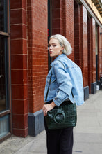 Load image into Gallery viewer, Green Crocodile Print Shopper Bag