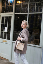 Load image into Gallery viewer, Beige Snake Print Tote Bag