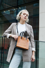 Load image into Gallery viewer, Brown Snake Print Tote Bag