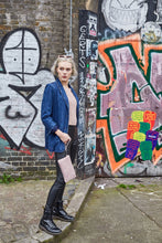 Load image into Gallery viewer, Pink Snake Print Crossbody Clutch Bag